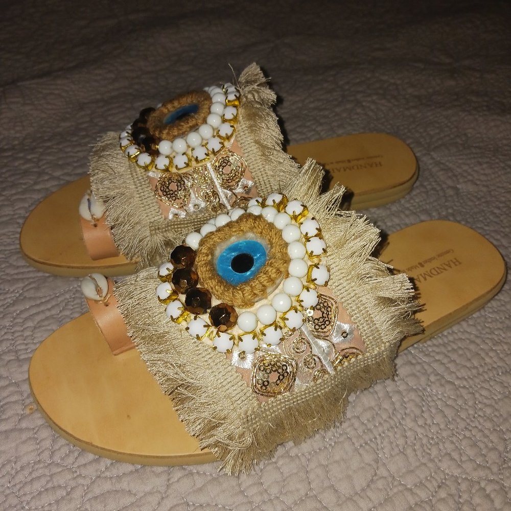 Greek Beautiful leather Sandals - Picture 3 of 4